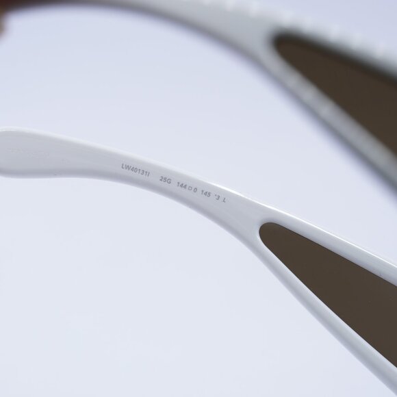 Loewe LW40131I 25G Sunglasses White Shield Frame, Brown Gold Mirror Lenses main image 9